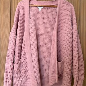 Time and Tru Women's Blush Open-Front Cardigan